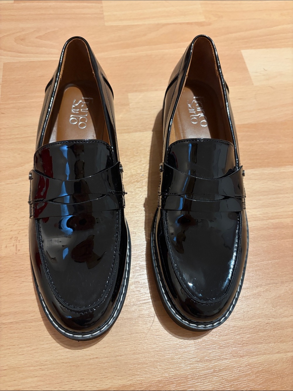 SARTO By Franco Sarto Black Patent Penny Loafers